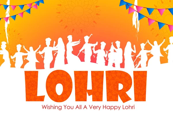 Happy Lohri Punjabi religious holiday background for harvesting festival of India Royalty Free Stock Illustrations