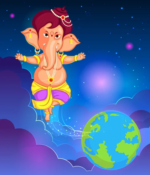 Ganesha Señor en el vector de Happy Ganesh Chaturthi — Archivo Imágenes Vectoriales
