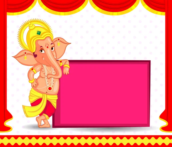 Lord Ganesha in vector for Happy Ganesh Chaturthi — Stock Vector