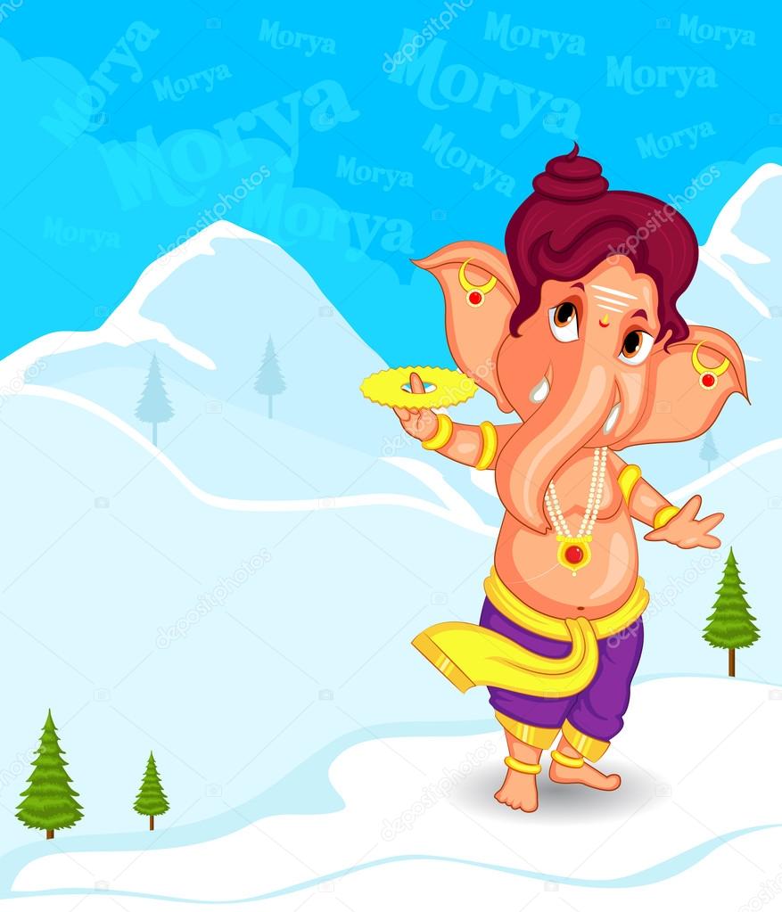 Lord Ganesha in vector for Happy Ganesh Chaturthi