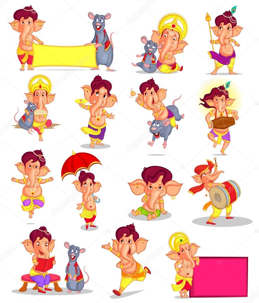 Lord Ganesha in vector for Happy Ganesh Chaturthi Stock Vector by  ©stockillustration 51858601, image size:877x1023