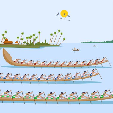 Kerala onam kutlama için tekne yarışı