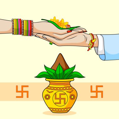 Gelin ve damat Hint hindu düğün
