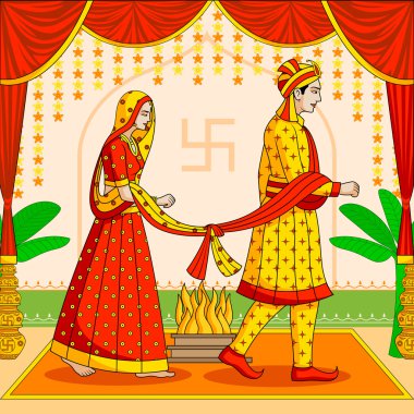 Gelin ve damat Hint hindu düğün