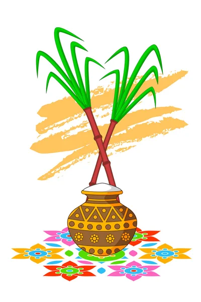 Ευτυχή εορτασμό pongal — Διανυσματικό Αρχείο