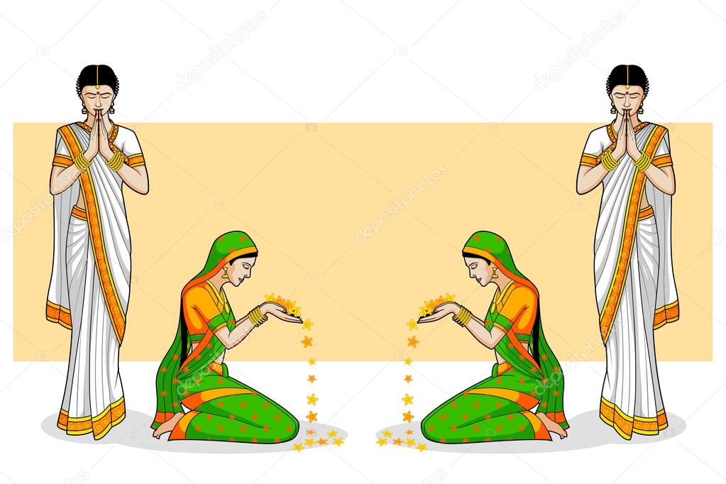 Indian Woman in welcome gesture