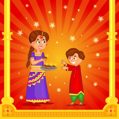 Diwal kutlama diya çocuklarla