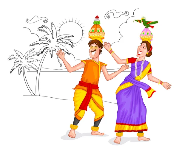 Danza Tamil coppia — Foto Stock