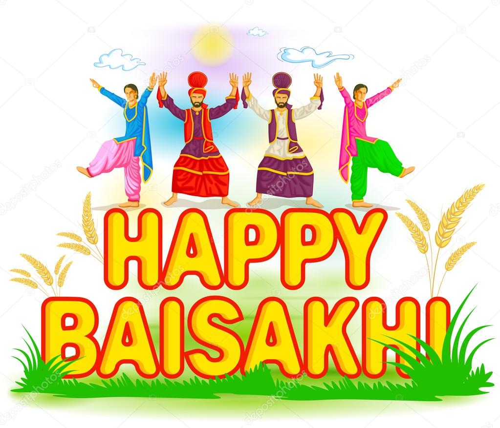 Sikh doing Bhangra, folk dance of Punjab, India for Happy Baisakh