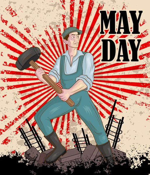 Joyeuse célébration du 1er mai — Image vectorielle