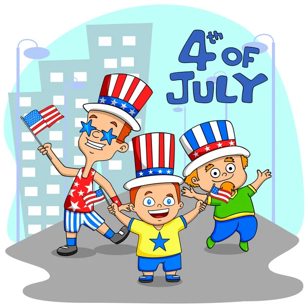 People celebrating 4th of July — Stock Vector