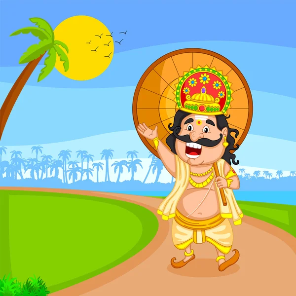 Rey Mahabali para el festival Onam — Archivo Imágenes Vectoriales