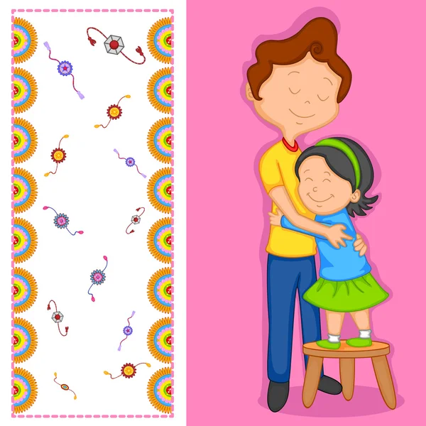 Broer en zus in raksha bandhan — Stockvector