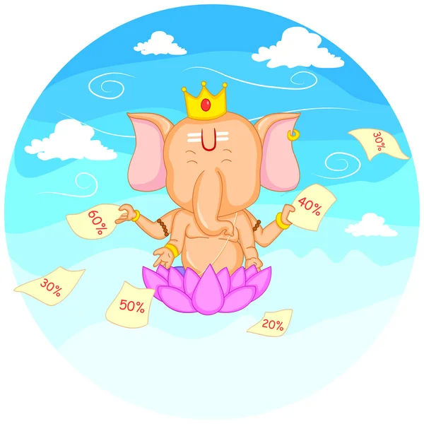 Szczęśliwy Ganesh Chaturthi sprzedaż oferty — Wektor stockowy