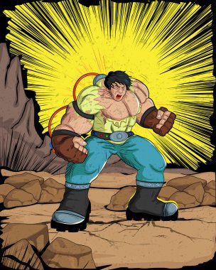 Retro tarzı çizgi roman süper kahraman