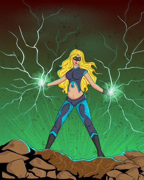 Ρετρό στυλ κόμικς Superwoman — Διανυσματικό Αρχείο