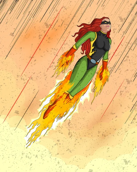 Cómic de estilo retro Superwoman — Vector de stock