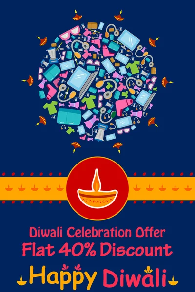 Feliz promoción de descuento Diwali venta — Vector de stock