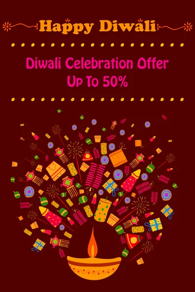 Gelukkige Diwali korting verkoop promotie — Stockvector