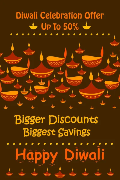 Feliz promoción de descuento Diwali venta — Vector de stock