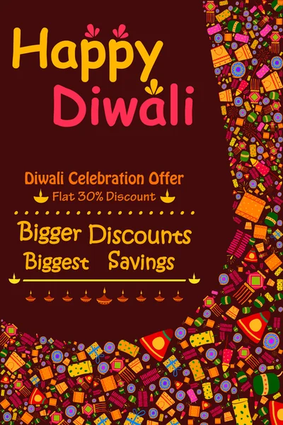 Feliz promoción de descuento Diwali venta — Archivo Imágenes Vectoriales