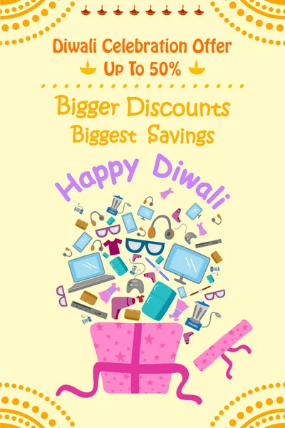 Feliz promoción de descuento Diwali venta — Archivo Imágenes Vectoriales