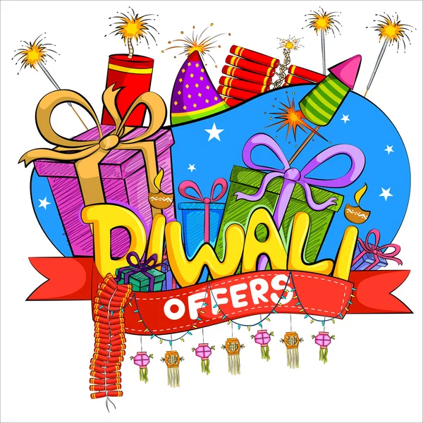 Feliz promoción de descuento Diwali venta — Archivo Imágenes Vectoriales