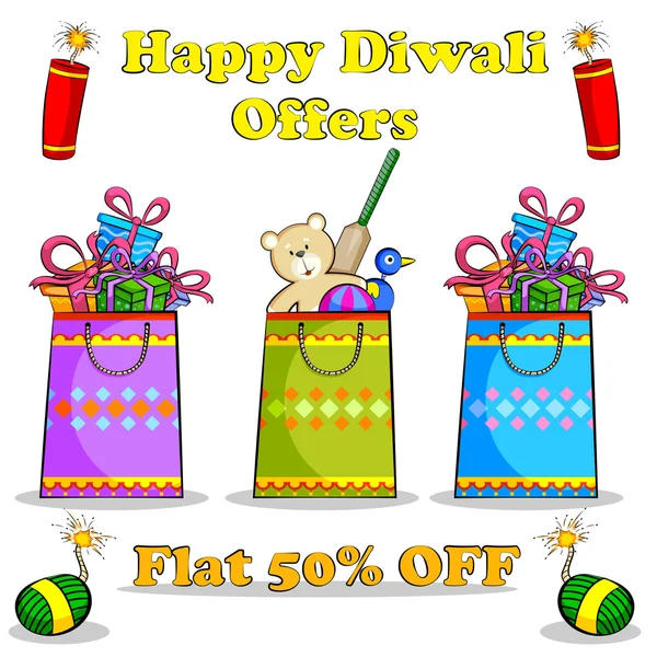 Feliz promoción de descuento Diwali venta — Vector de stock