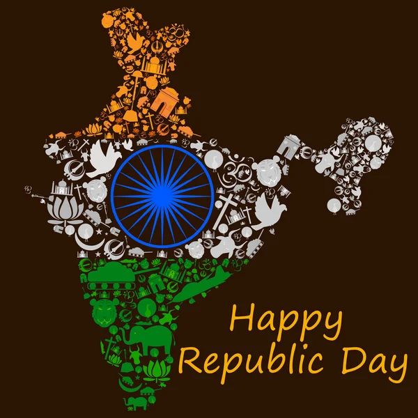 Szczęśliwego Dnia Republiki Indii — Wektor stockowy