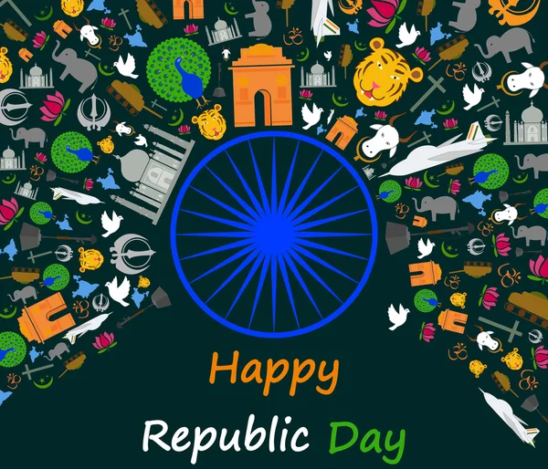 Happy Republic Day of India — Stock Vector