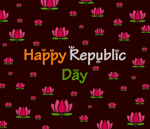 Boldog Köztársaság napja India a lotus — Stock Vector