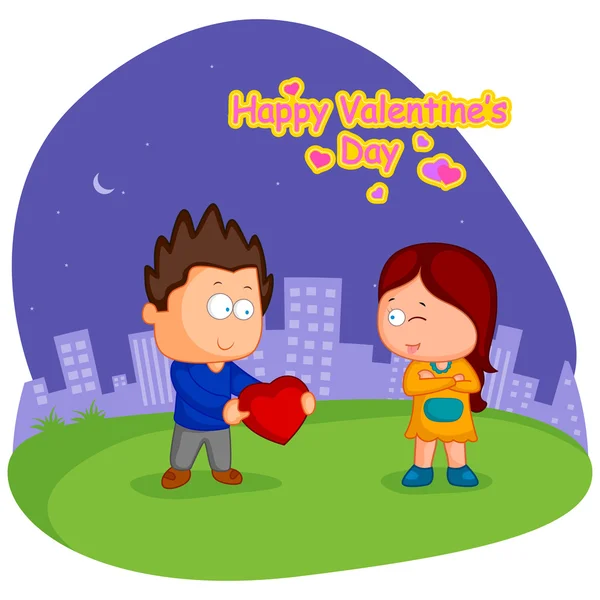 Pareja de amor en San Valentín — Vector de stock