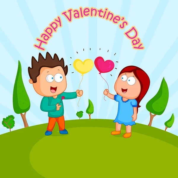 Couple d'amour dans Saint Valentin — Image vectorielle