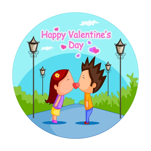 Pareja de amor en San Valentín — Vector de stock