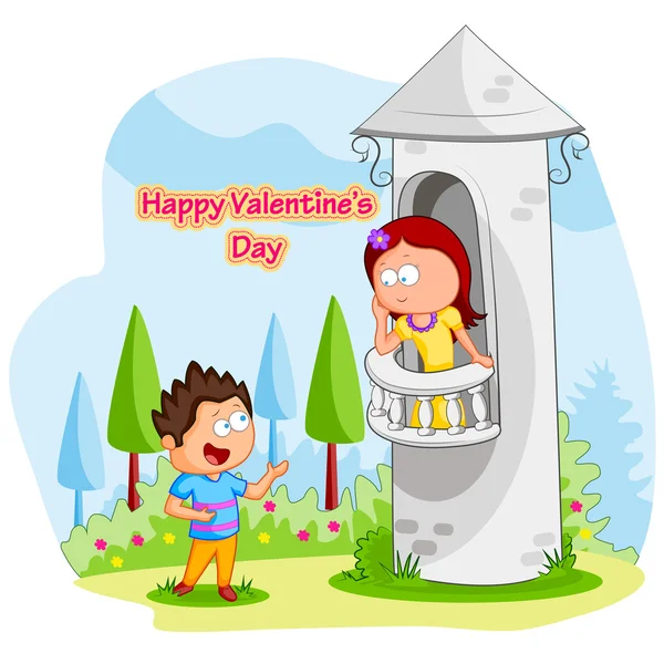 Pareja de amor en San Valentín — Vector de stock