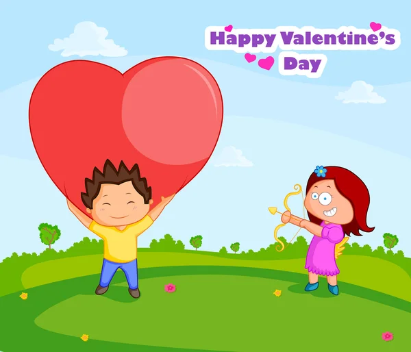 Love couple in Valentines day — Stock Vector