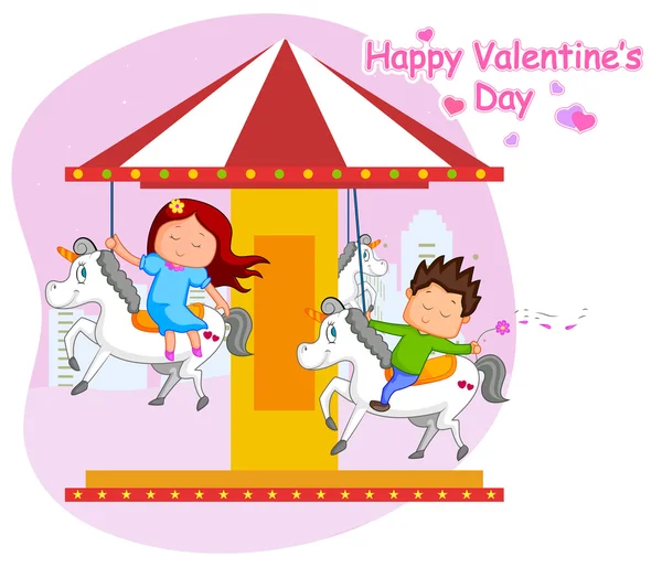 Pareja de amor en San Valentín — Vector de stock