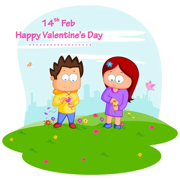 Pár szerelmes Valentin-nap — Stock Vector