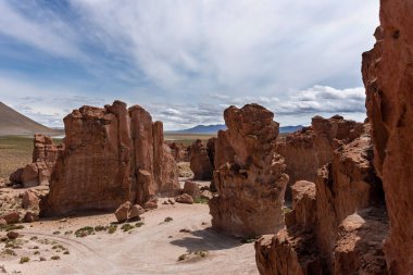 Bolivya 'daki Eduardo Avaroa And Hayvanat Bahçesi' nde kaya oluşumları