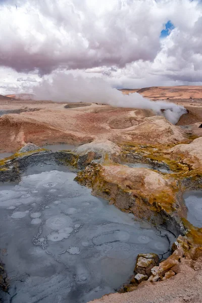 Mud pits with volcanic activity in the Andean Highlands, Bolivia.