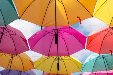 Guatape 'de Renkli Şemsiye Kurumu