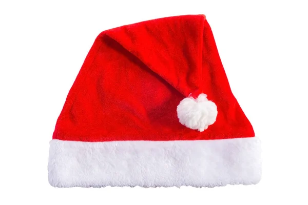 Κόκκινο Καπέλο Santa Απομονώσει Λευκό Φόντο Σάντα Claus Κόκκινο Καπέλο — Φωτογραφία Αρχείου