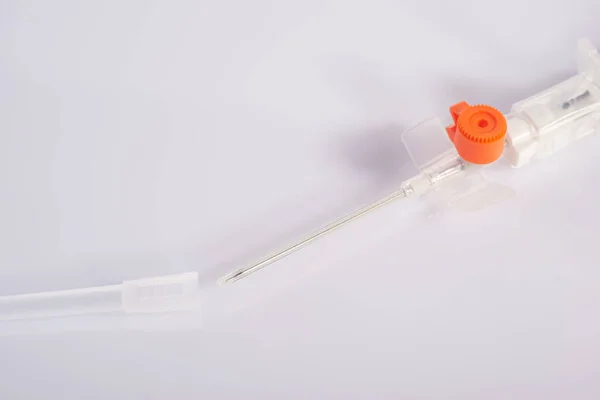 Medische Katheter Voor Infusie Close Een Witte Achtergrond Katheters Canules — Stockfoto