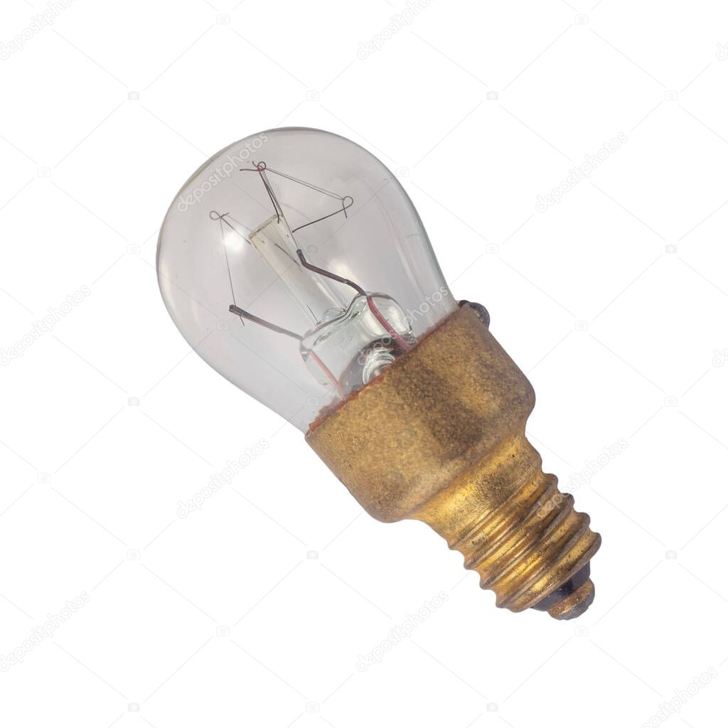 small Incandescent on white background small electric light bulb isolate on white background