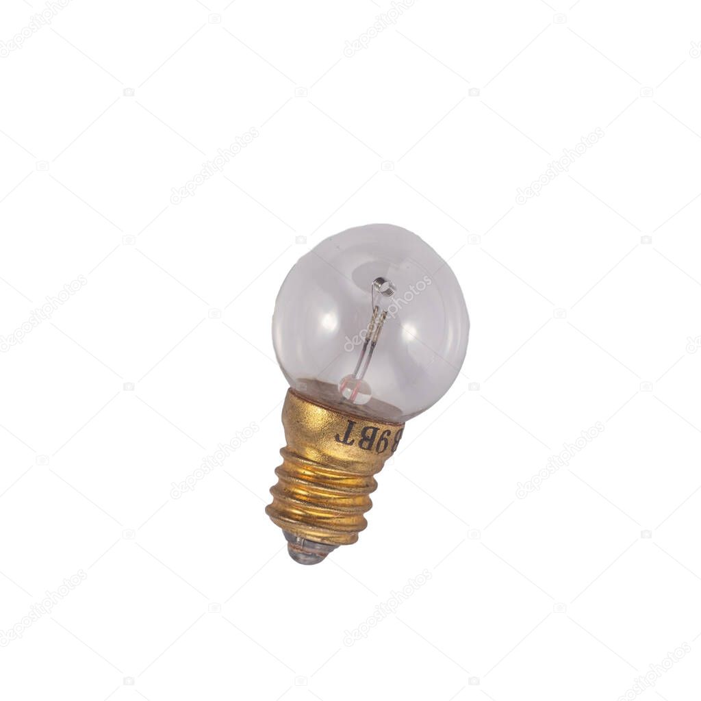 small Incandescent on white background small electric light bulb isolate on white background