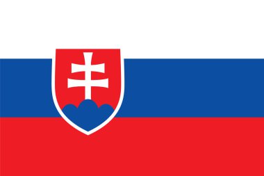 Slovakya Bayrağı. Seyahat acenteleri, tarih kitapları ve atlaslar için kullanılır. Avrupa, seyahat