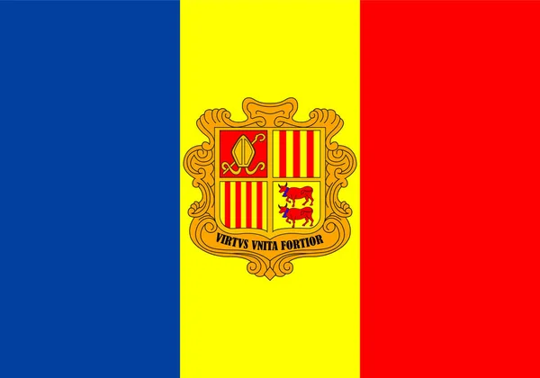 Bandera Andorra Utilizado Para Agencias Viajes Libros Historia Atlas Europa — Archivo Imágenes Vectoriales