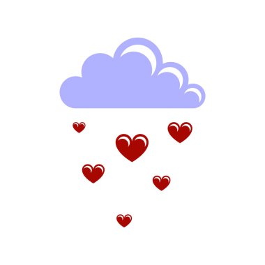 Vector Sevgililer Günü ve Sevgililer Günü. Kırmızı kalpli bulutlar.