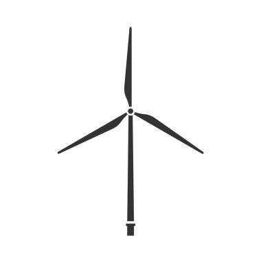 Rüzgar jeneratörü şeklinde bir ikon. Çevre dostu teknoloji. Doğayı ve çevreyi önemsemek.