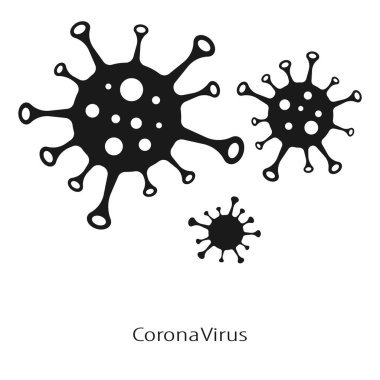 Virus icons isolated on a white background. Coronavirus. Epidemic, pandemic. Mask mode. Bacterial and viral infection. Pneumonia.